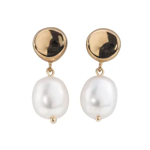 Freshwater Pearl Drop 14K Yellow Gold Earrings Croghans