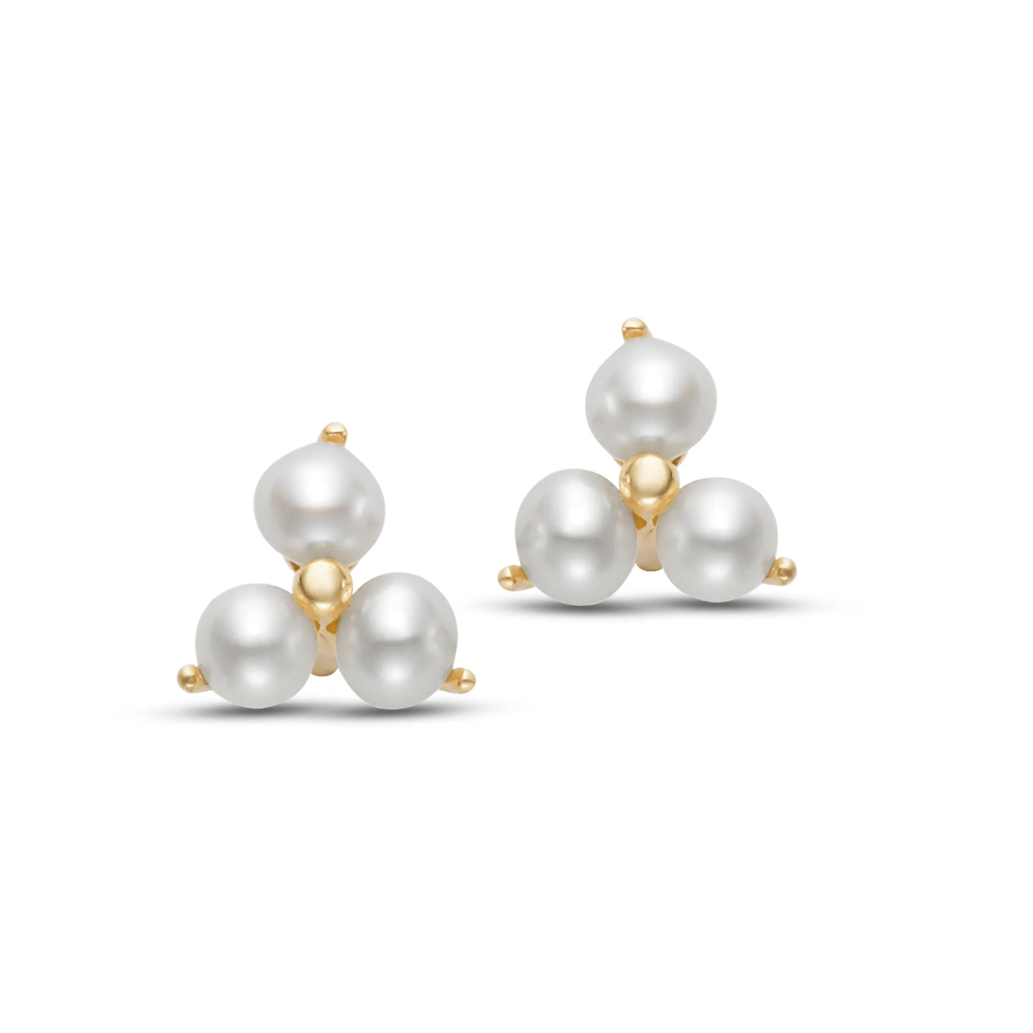 Freshwater Pearl Trio 14K Yellow Gold Stud Earrings Croghans
