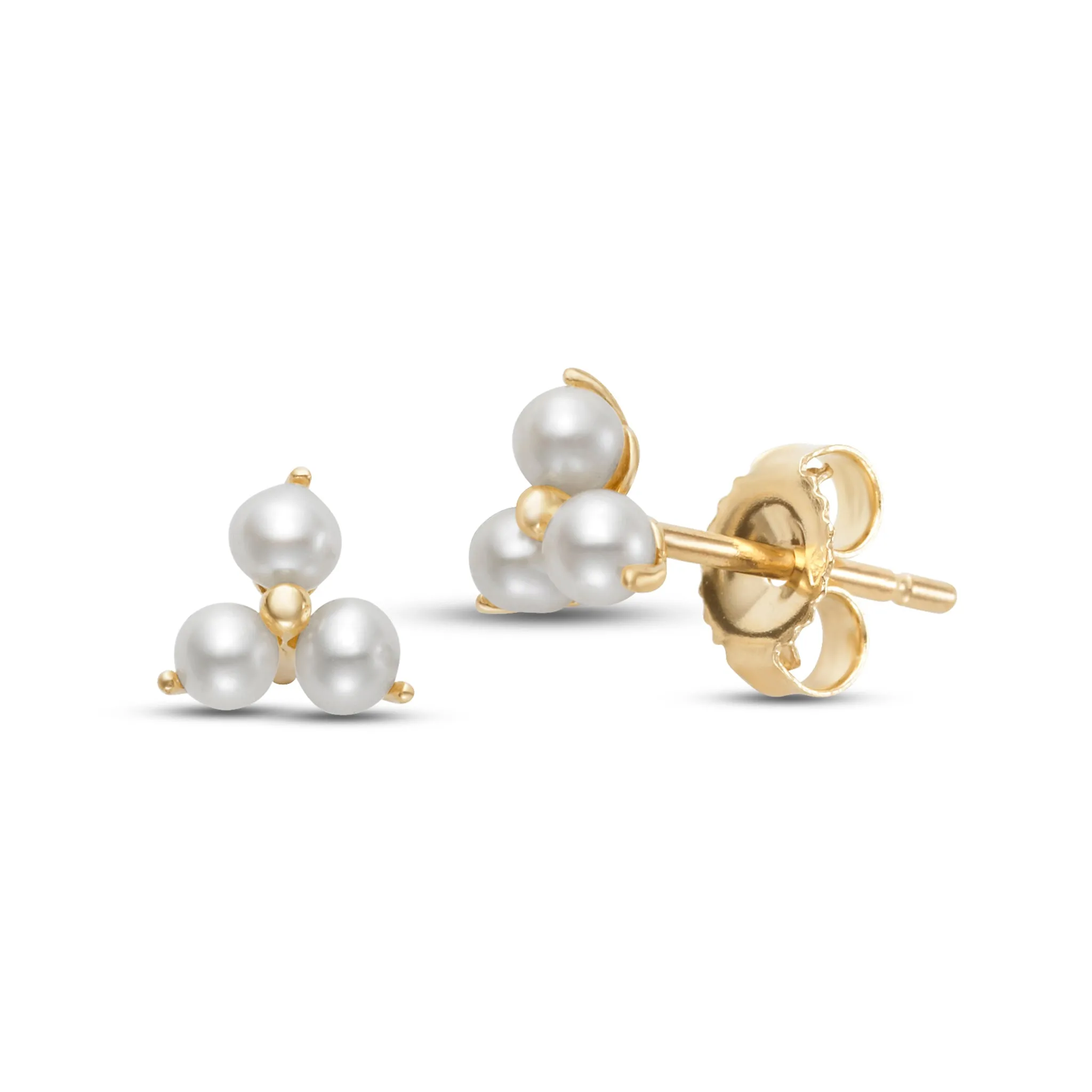 Freshwater Pearl Trio 14K Yellow Gold Stud Earrings Croghans