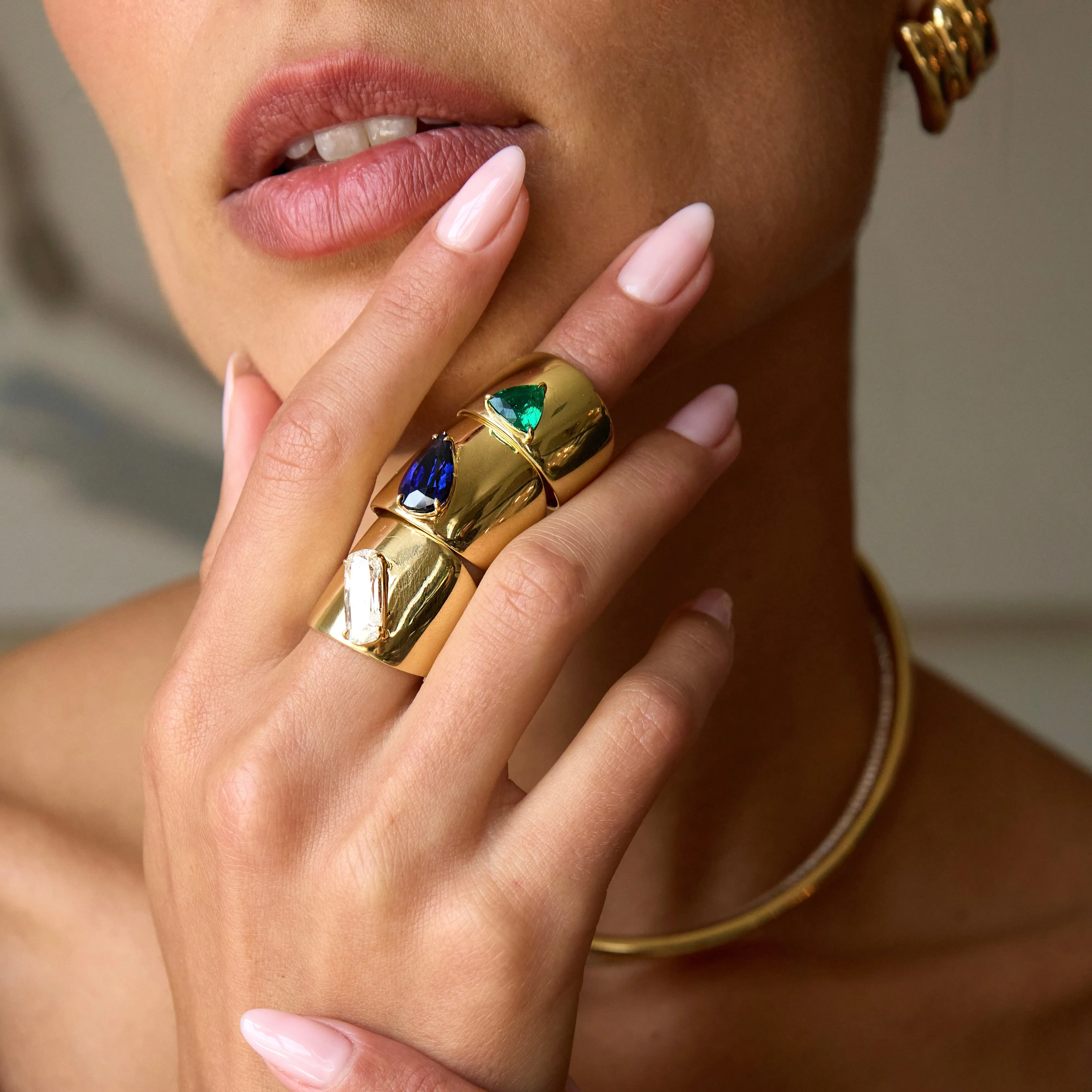 GALAXY RING WITH ELONGATED CUSHION CUT DIAMOND Anita Ko