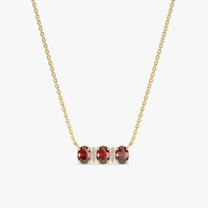 Garnet & Diamonds Necklace, Ariel SARAHELISE