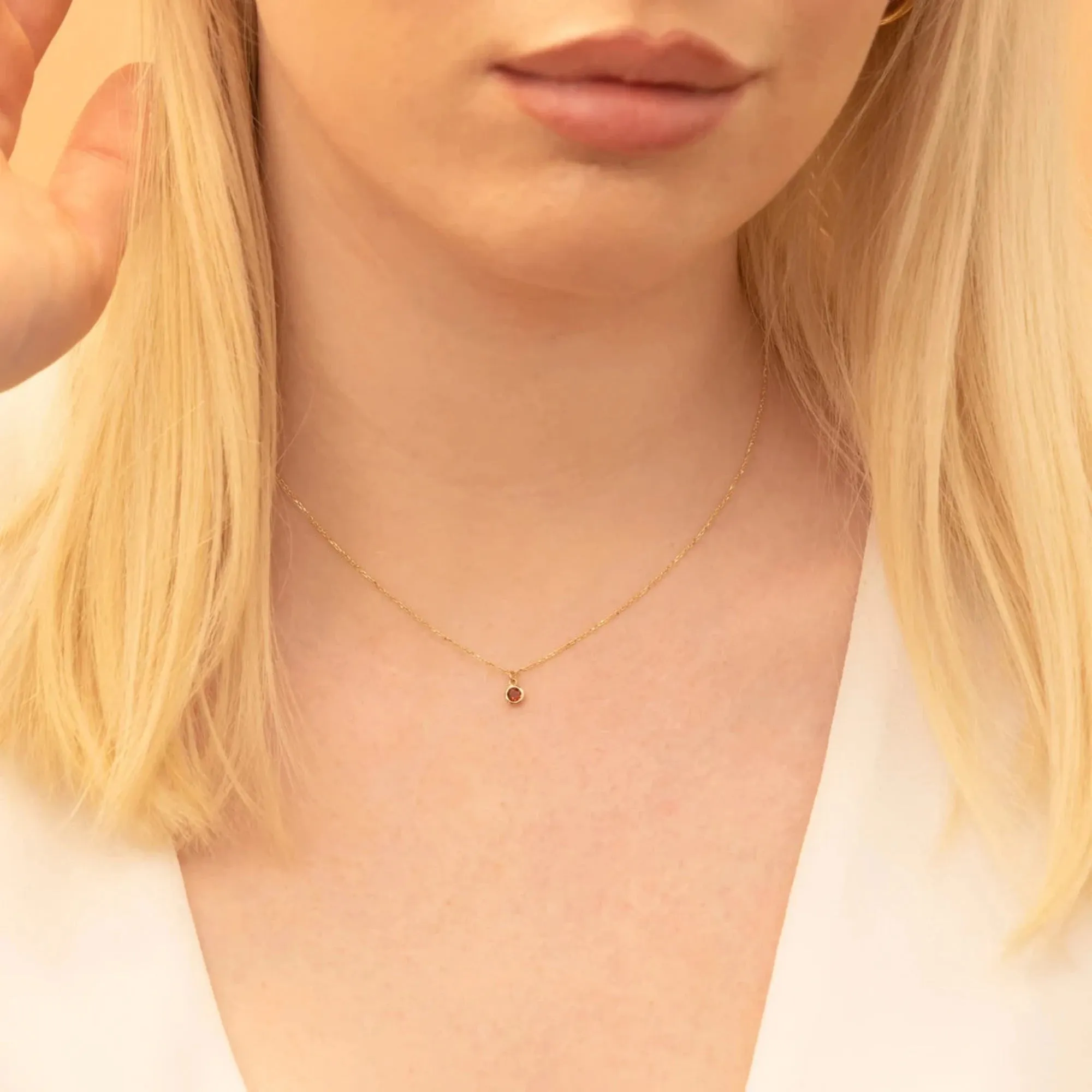 Garnet Charm Necklace, Vienna SARAHELISE
