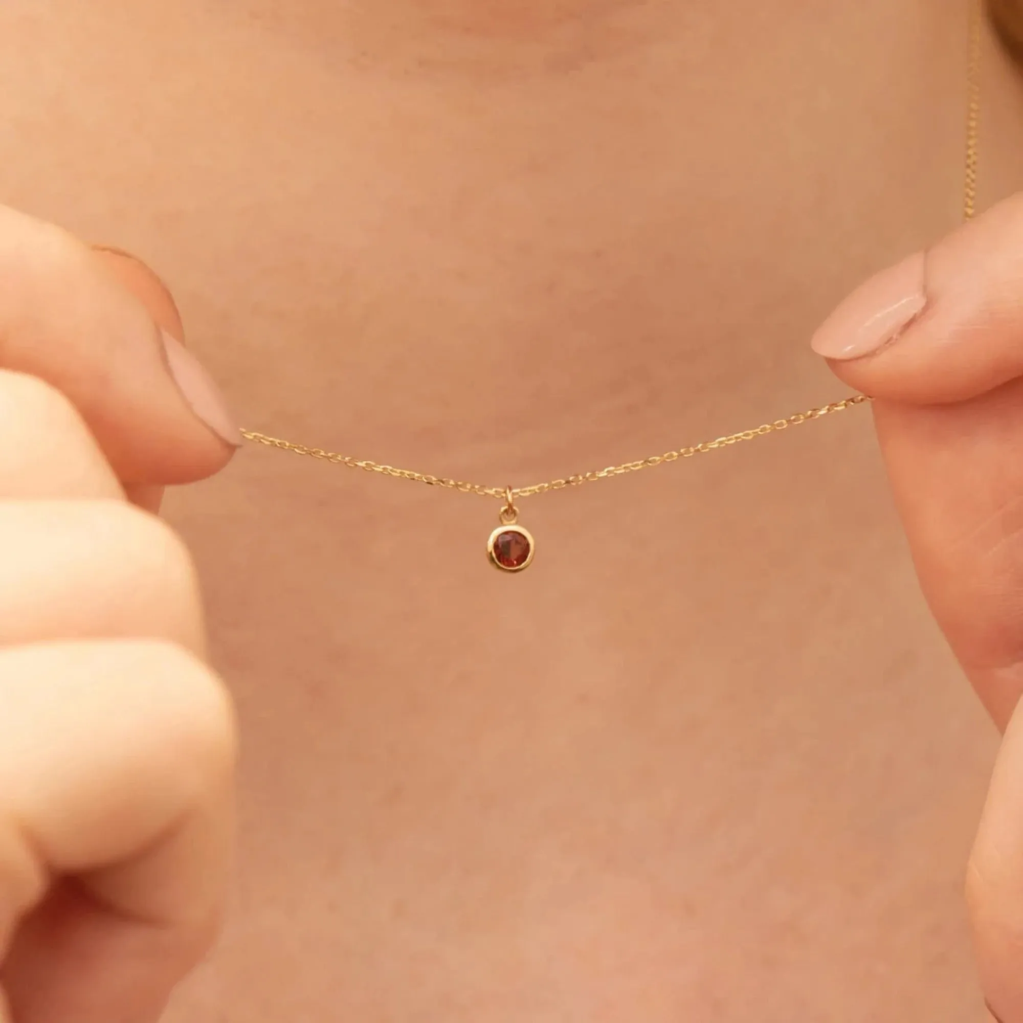 Garnet Charm Necklace, Vienna SARAHELISE