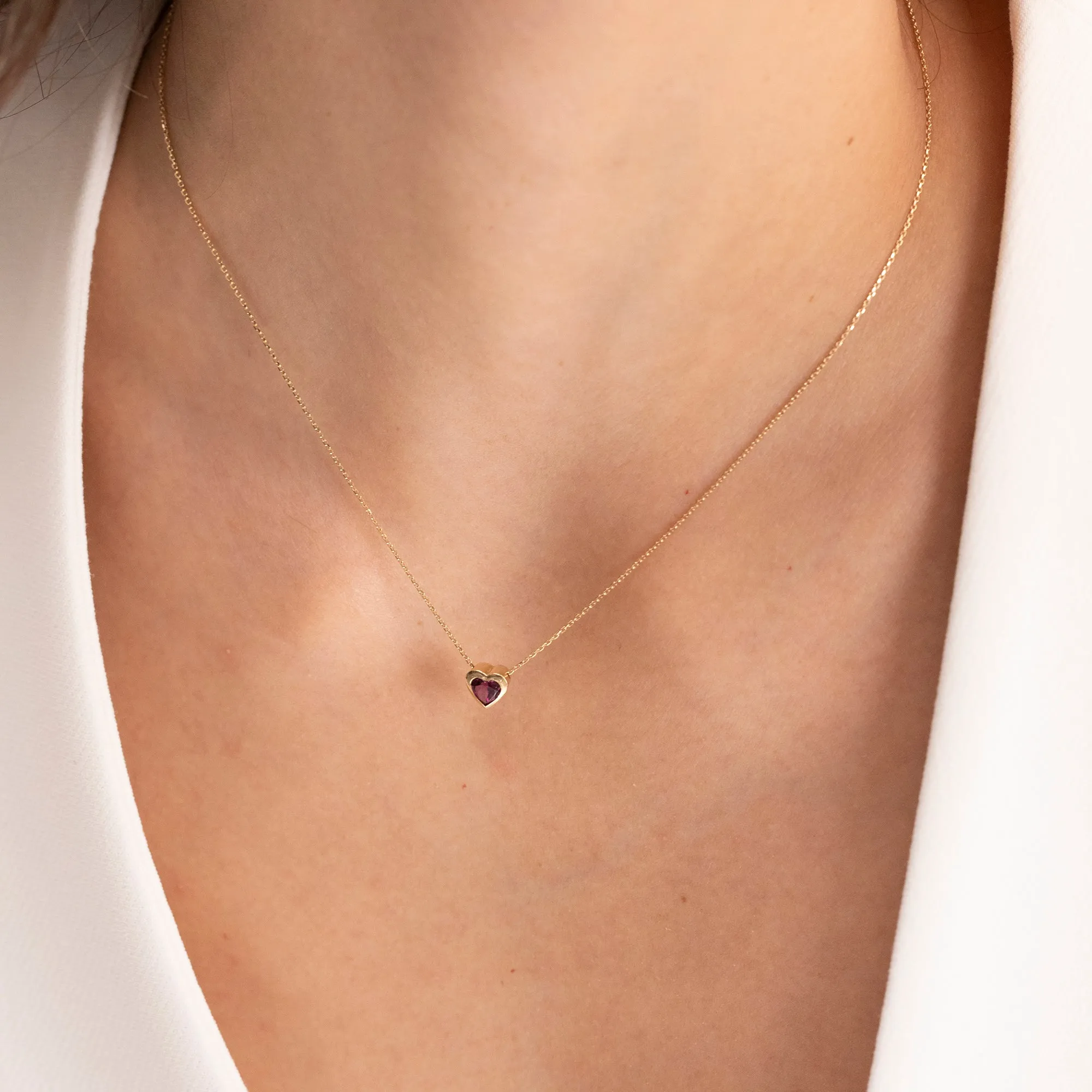 Garnet Heart Necklace, Ashly SARAHELISE