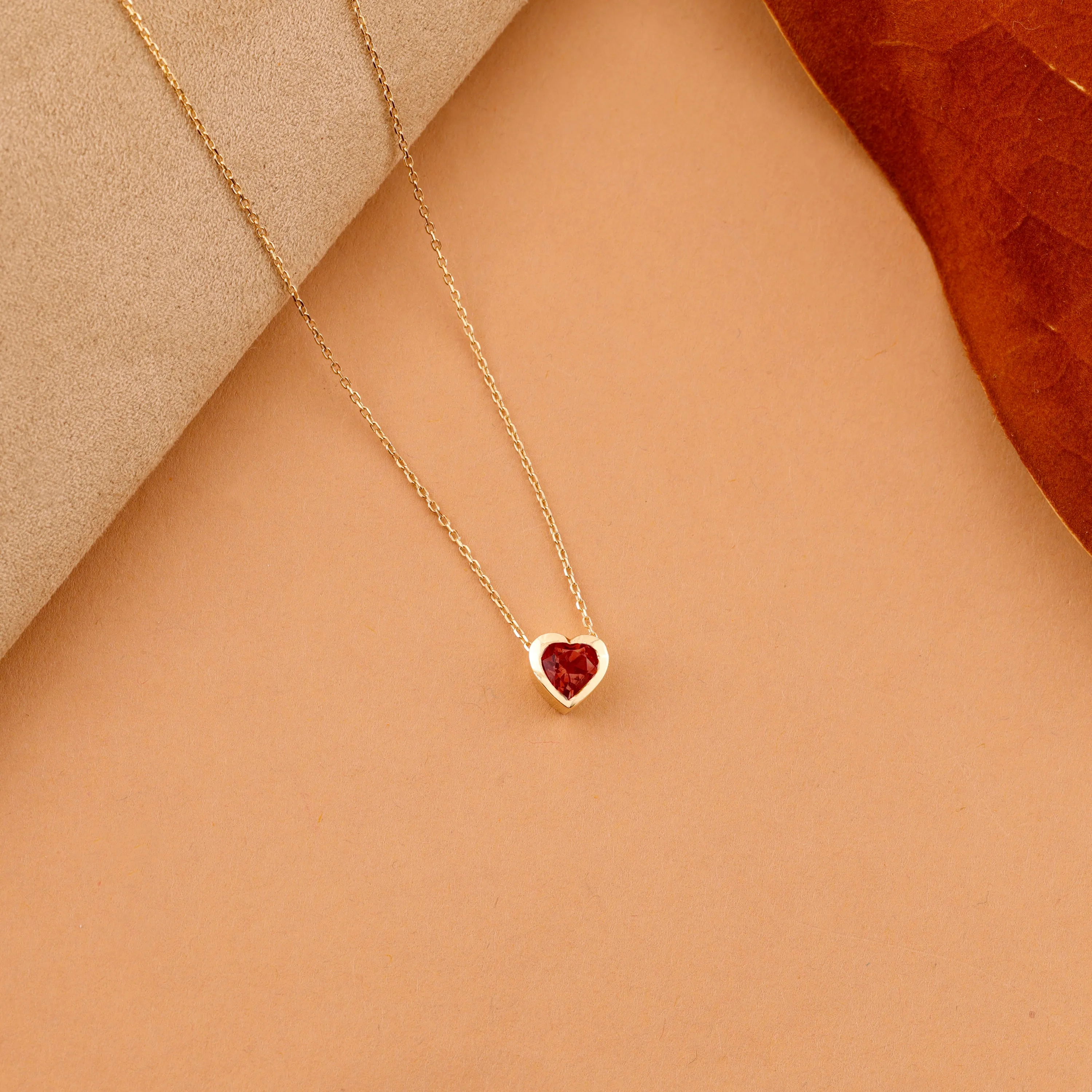 Garnet Heart Necklace, Ashly SARAHELISE
