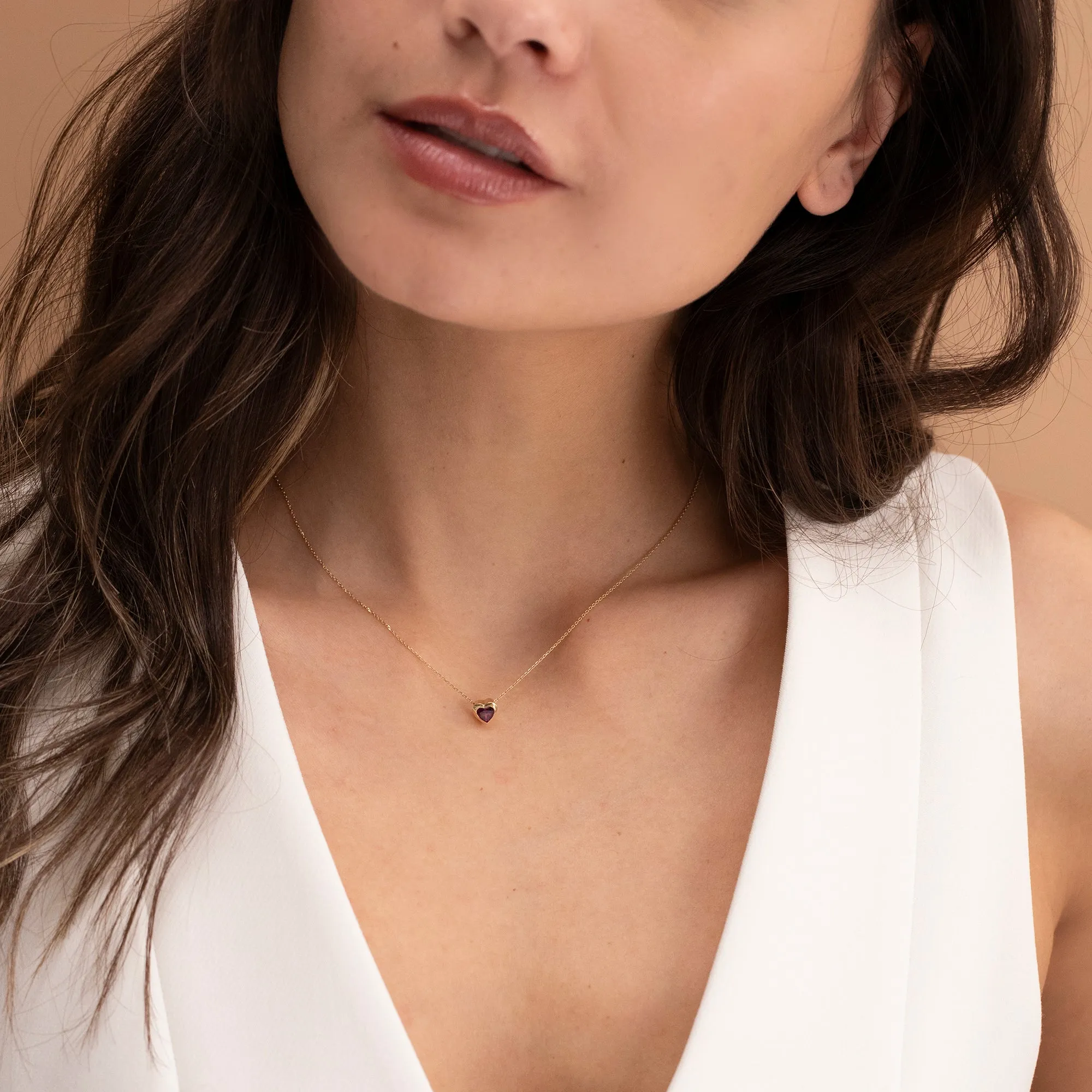 Garnet Heart Necklace, Ashly SARAHELISE