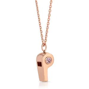 GOLD AND PINK SAPPHIRE BABY WHISTLE Anita Ko