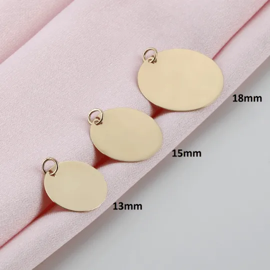 Gold Engravable Disc Charm, Cindra SARAHELISE