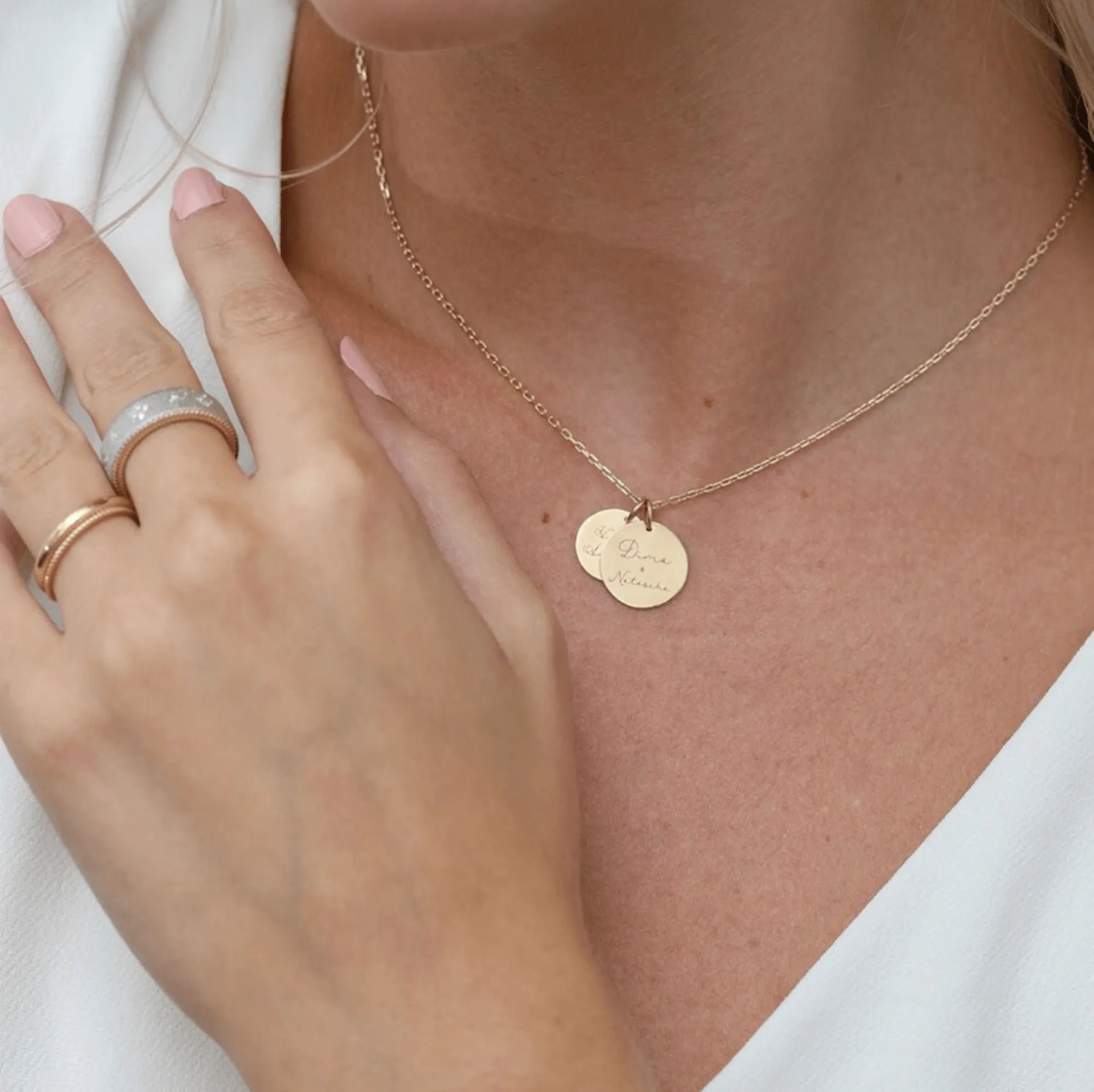 Gold Engravable Disc Charm, Cindra SARAHELISE