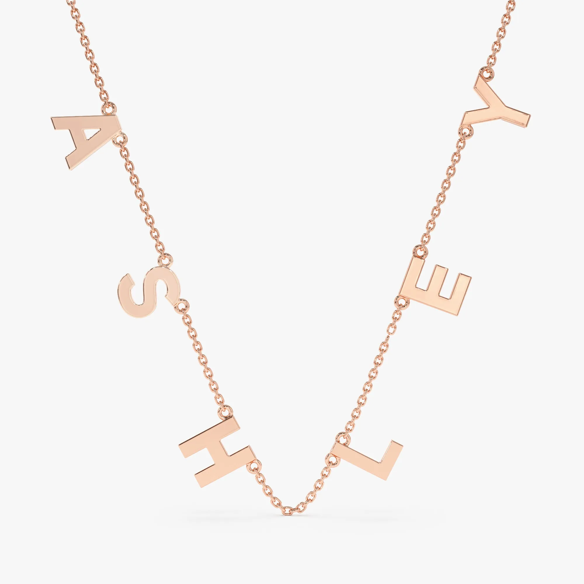 Gold Name Charm Necklace, Elisse SARAHELISE