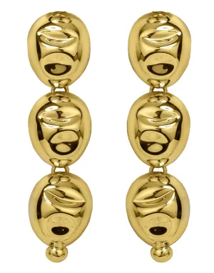 Gold Puerto Three-Drop Earrings