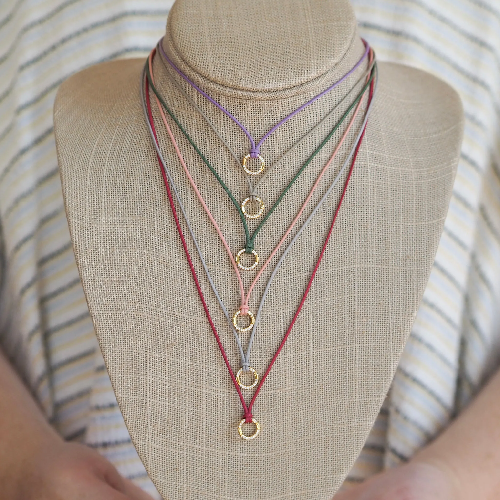 Goldbug Collection Charm Clasp Waxed Cord Necklace Croghans