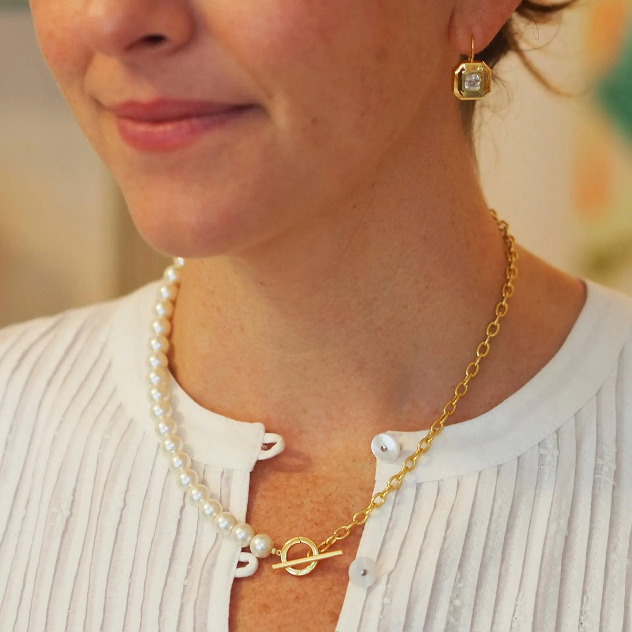 Goldbug Collection Half & Half Toggle Necklace Croghans
