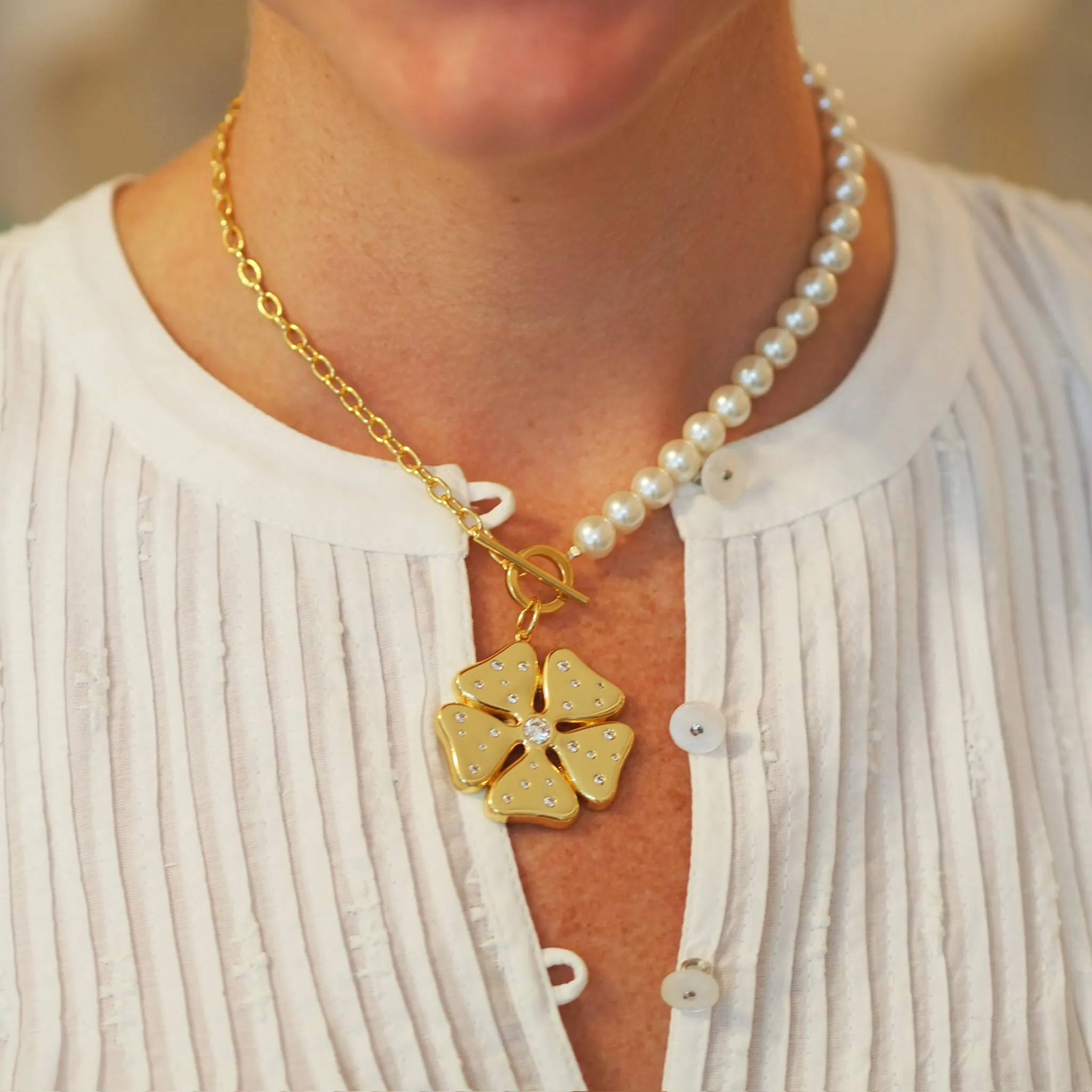 Goldbug Collection Half & Half Toggle Necklace Croghans