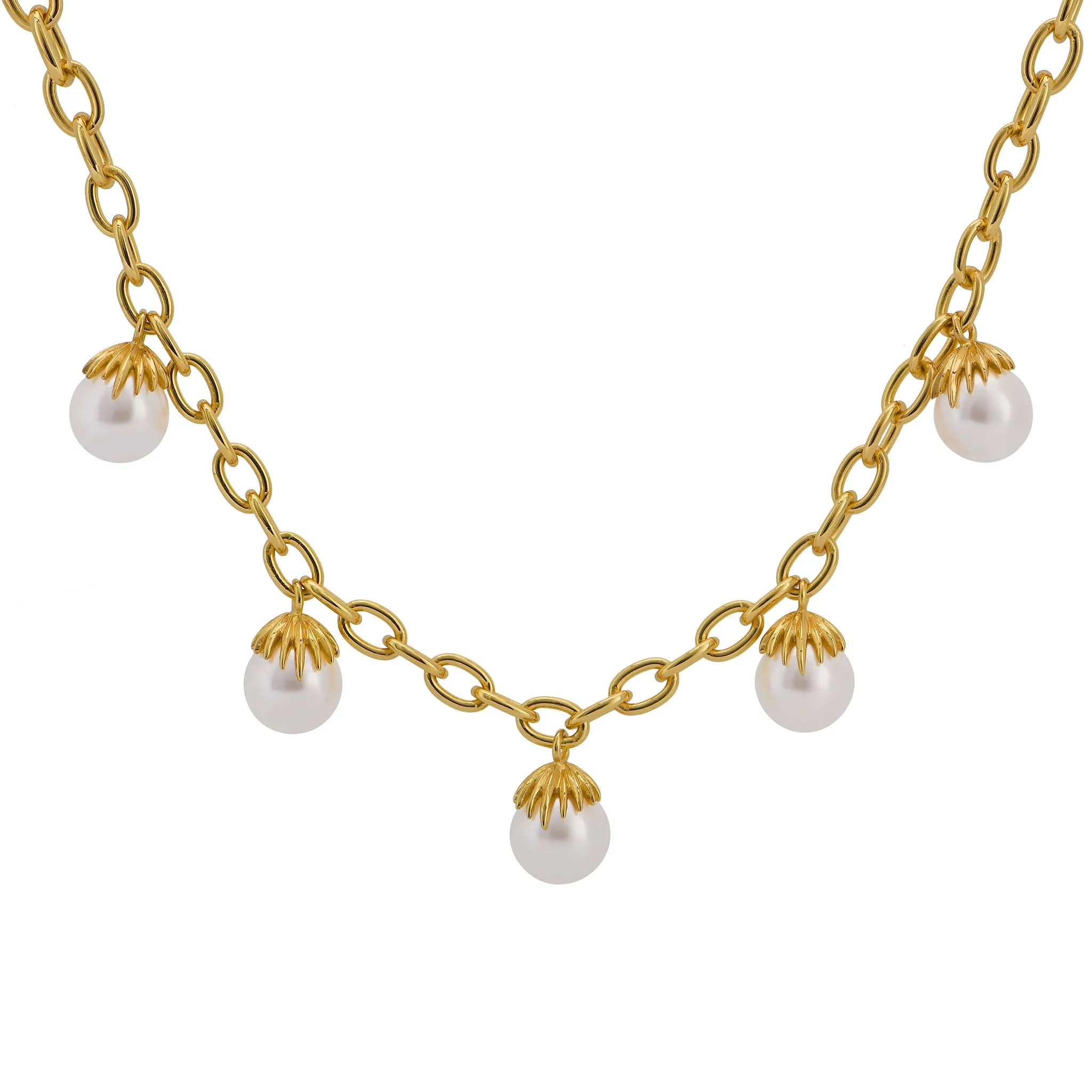 Goldbug Collection Palm Pearl Station Necklace Croghans