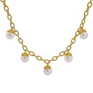 Goldbug Collection Palm Pearl Station Necklace Croghans