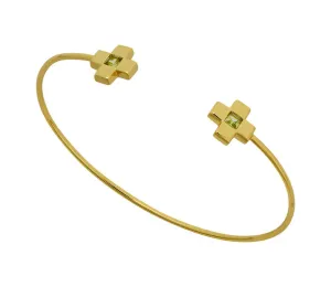 Goldbug Collection Peridot Cross Bangle
