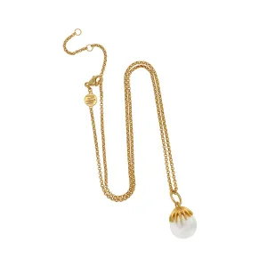 Goldbug Collection Single Palm Pearl Charm Necklace Croghans