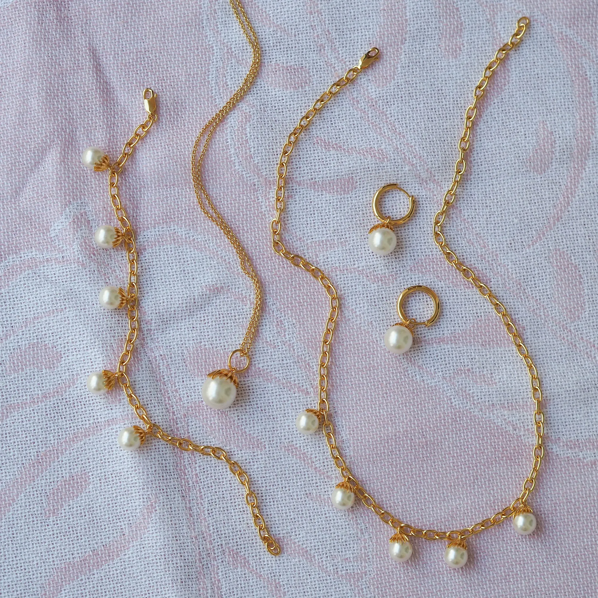 Goldbug Collection Single Palm Pearl Charm Necklace Croghans