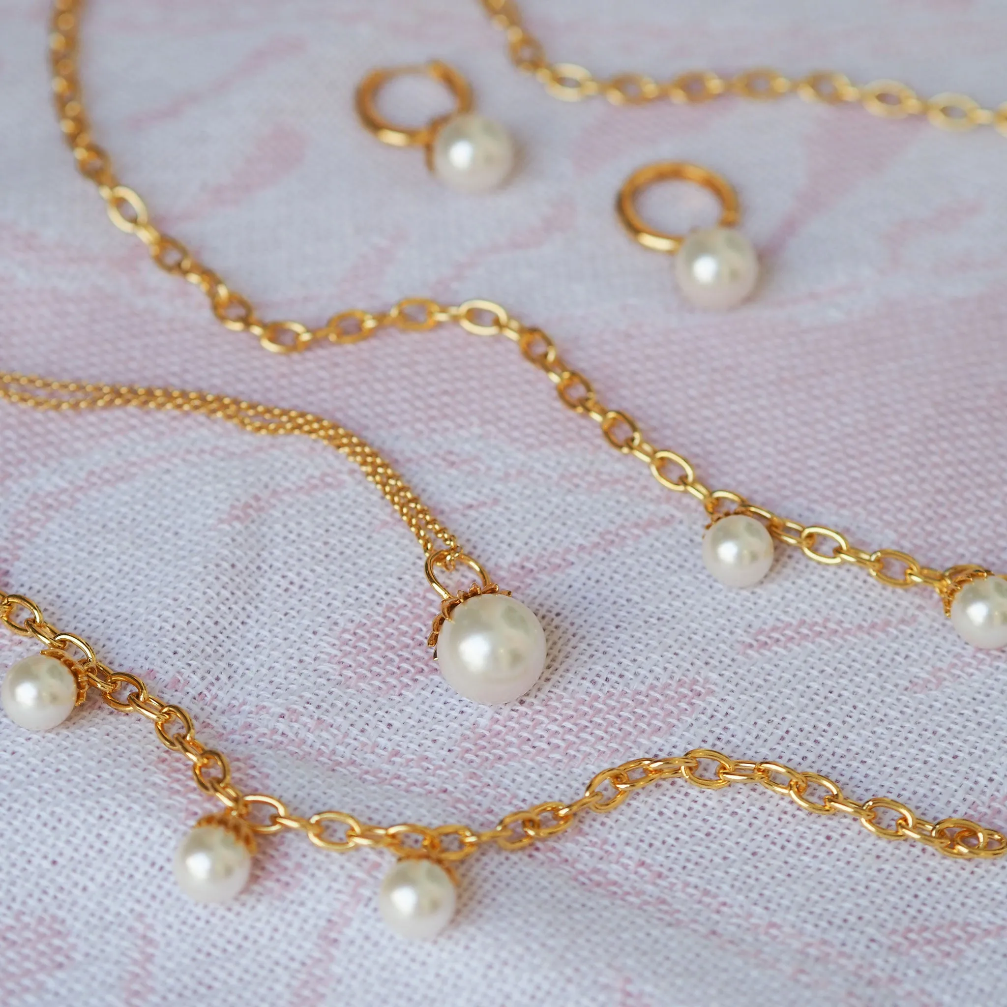 Goldbug Collection Single Palm Pearl Charm Necklace Croghans