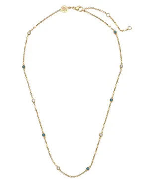 Goldbug Collection Turquoise Scattered Sparkle Necklace Croghans