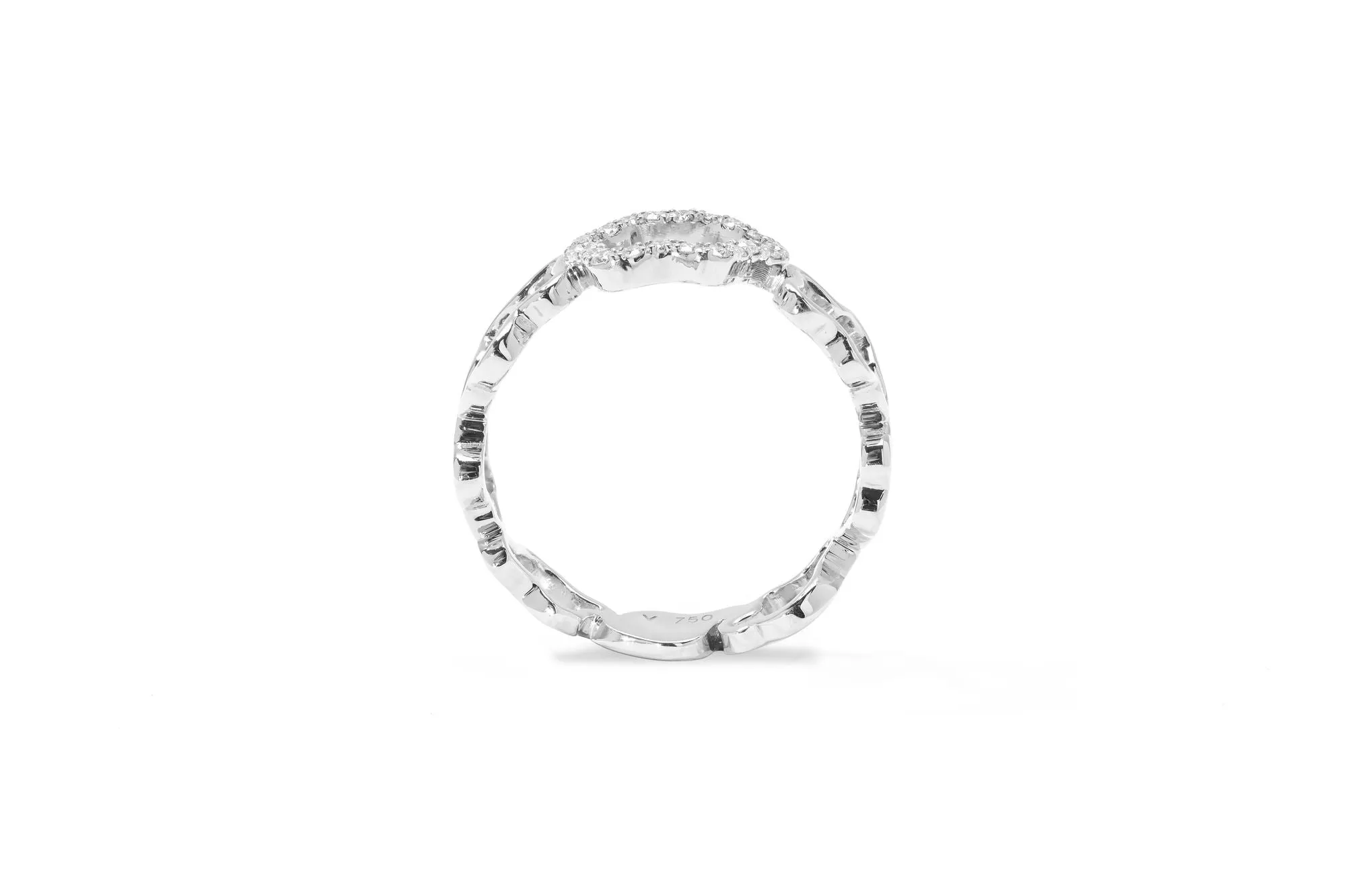 Golden Cloud Band 18K Whitegold Ring w. Diamonds