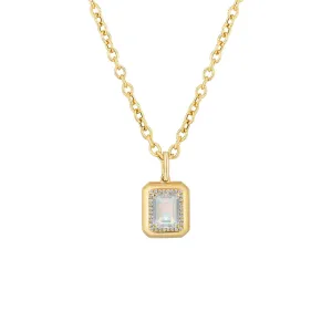 Goshwara Emerald-Cut Opal & Diamond 18K Gold Pendant Necklace Croghans