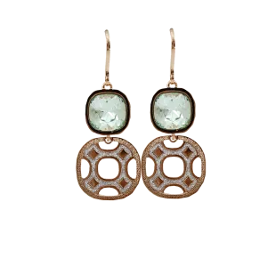 Green Swarovski Crystal Glam Earrings