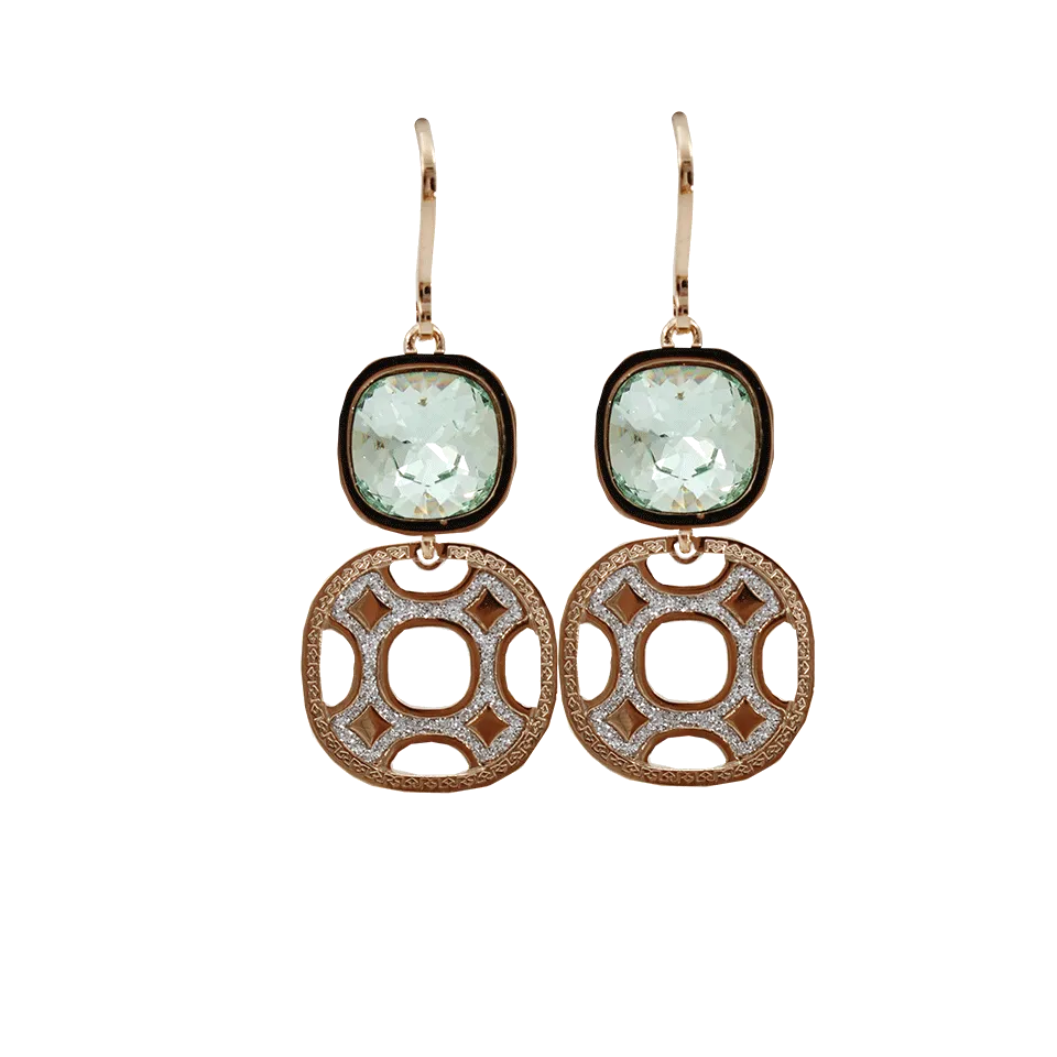 Green Swarovski Crystal Glam Earrings