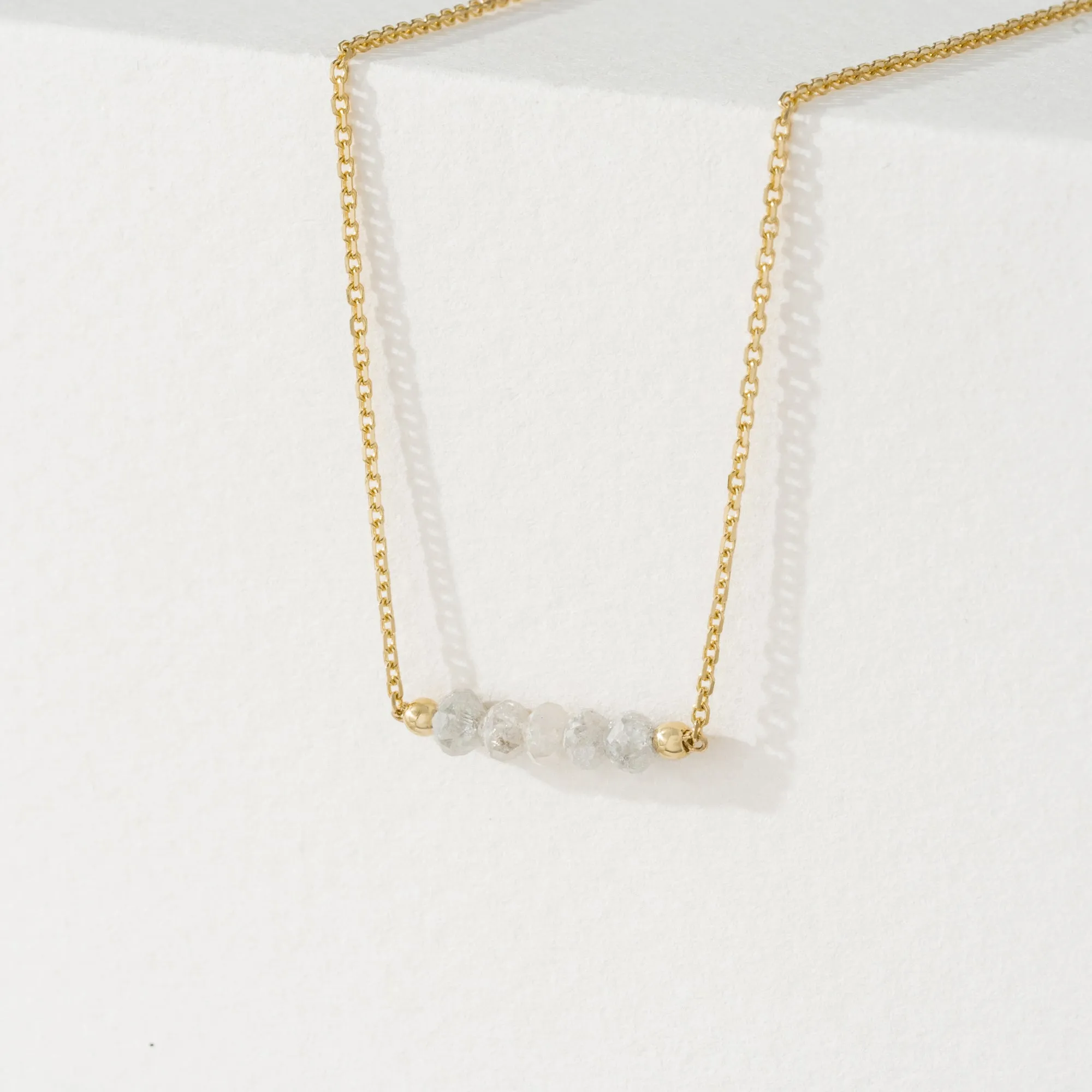 Grey Diamond Beaded Bar Necklace, Allie SARAHELISE