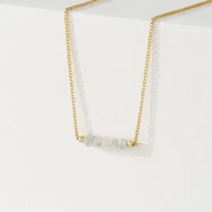 Grey Diamond Beaded Bar Necklace, Allie SARAHELISE