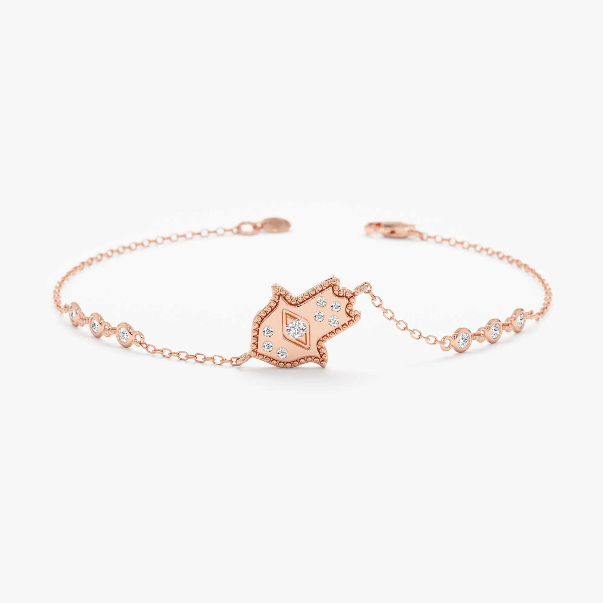 Hamsa Hand Diamond Station Bracelet, Yael SARAHELISE