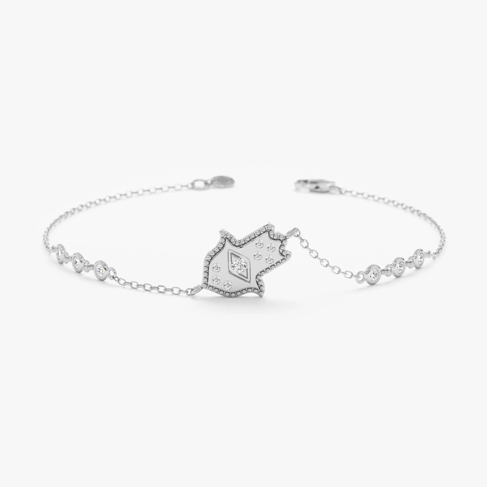 Hamsa Hand Diamond Station Bracelet, Yael SARAHELISE