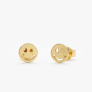 Happy Face Studs In Solid Gold, Joyce SARAHELISE