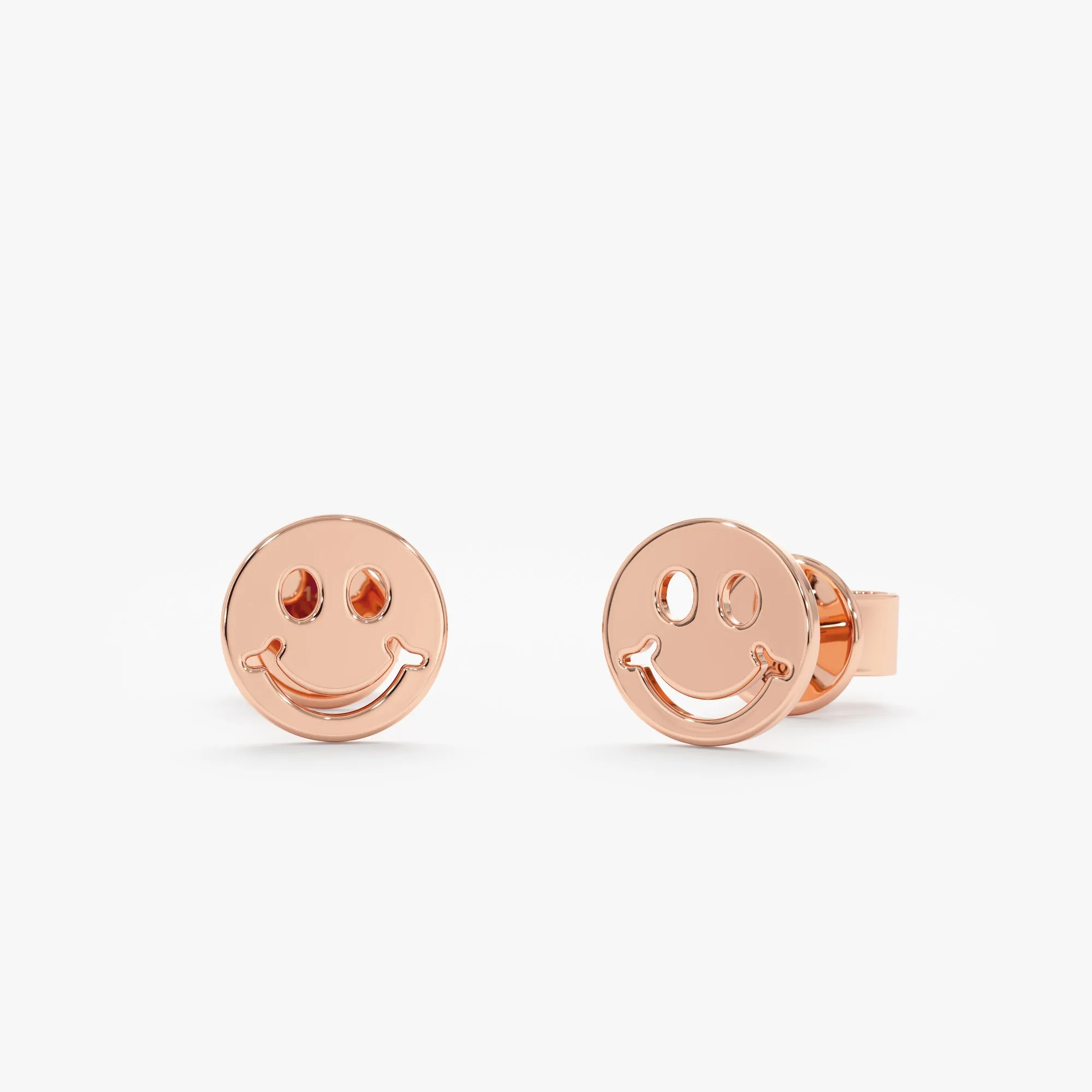Happy Face Studs In Solid Gold, Joyce SARAHELISE