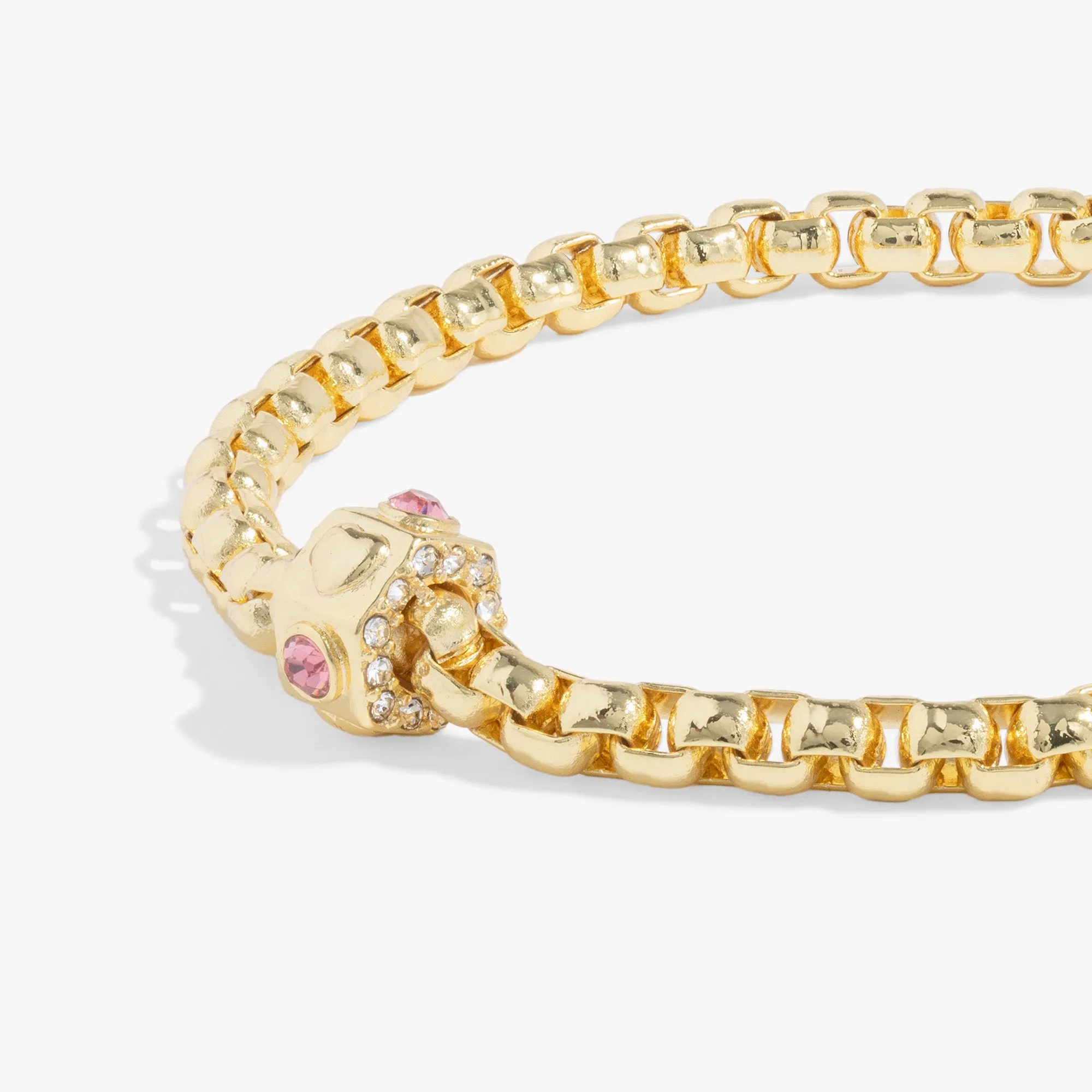 Heart and Crystal Chain Bracelet