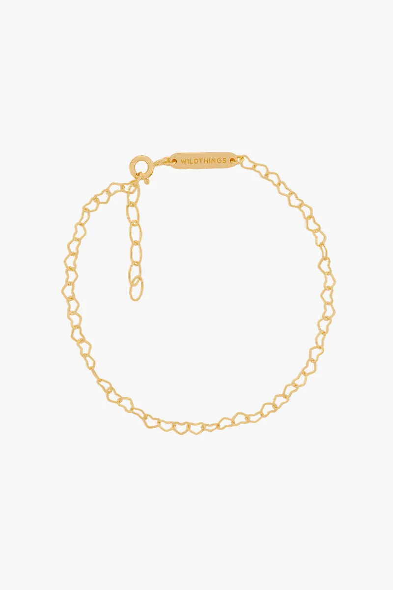 Heart Chain Bracelet Gold Plated Wildthings Collectables