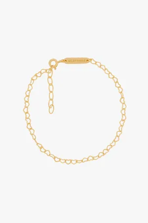 Heart Chain Bracelet Gold Plated Wildthings Collectables