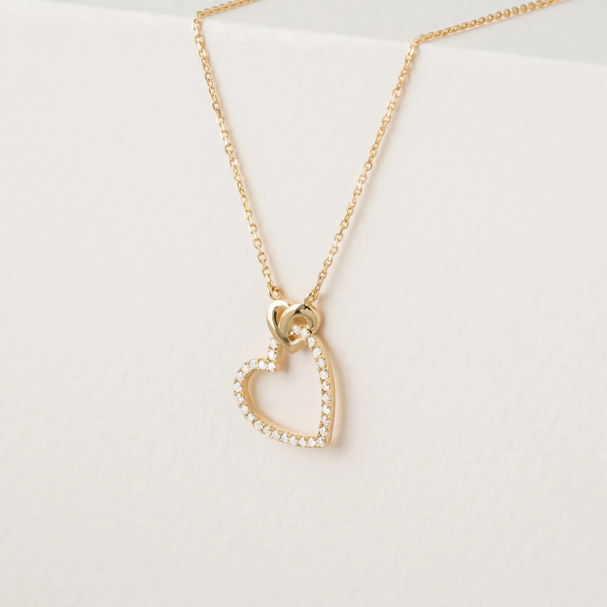 Heart in Heart Diamond Necklace, Lily SARAHELISE