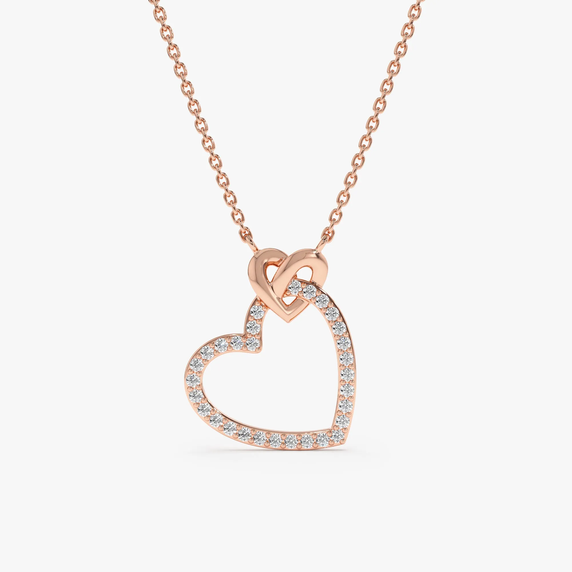 Heart in Heart Diamond Necklace, Lily SARAHELISE
