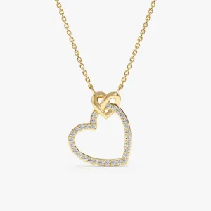 Heart in Heart Diamond Necklace, Lily SARAHELISE
