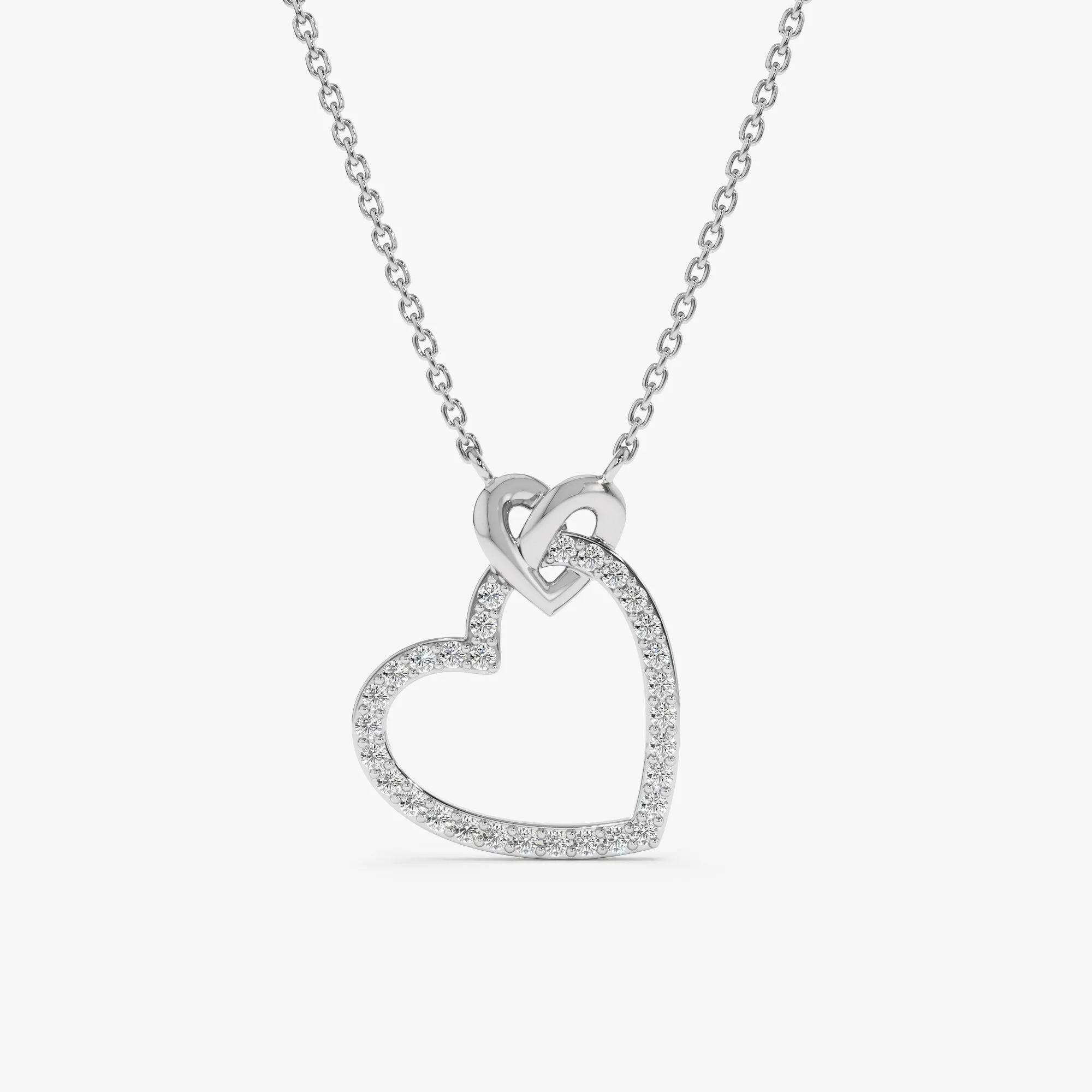 Heart in Heart Diamond Necklace, Lily SARAHELISE