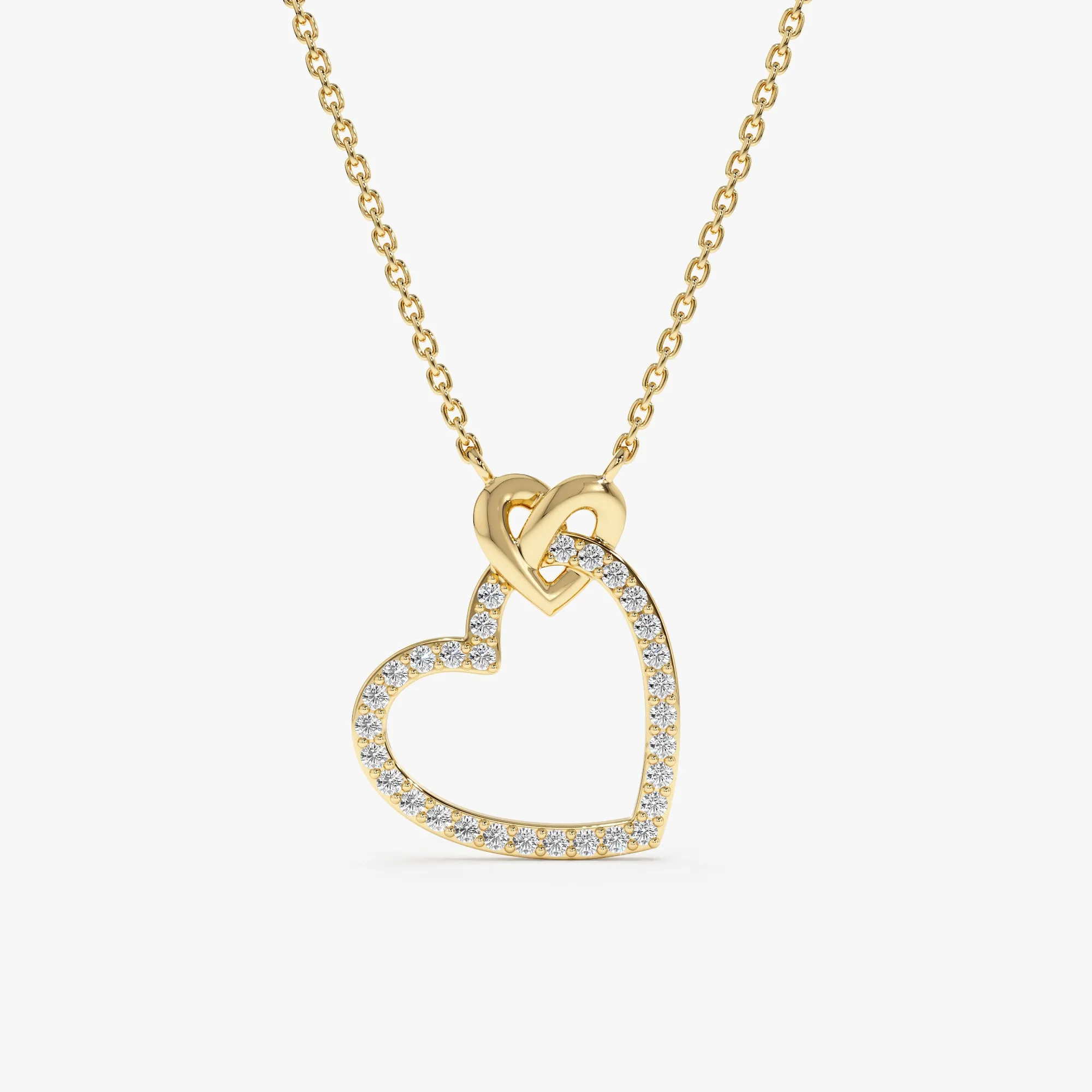 Heart in Heart Diamond Necklace, Lily SARAHELISE