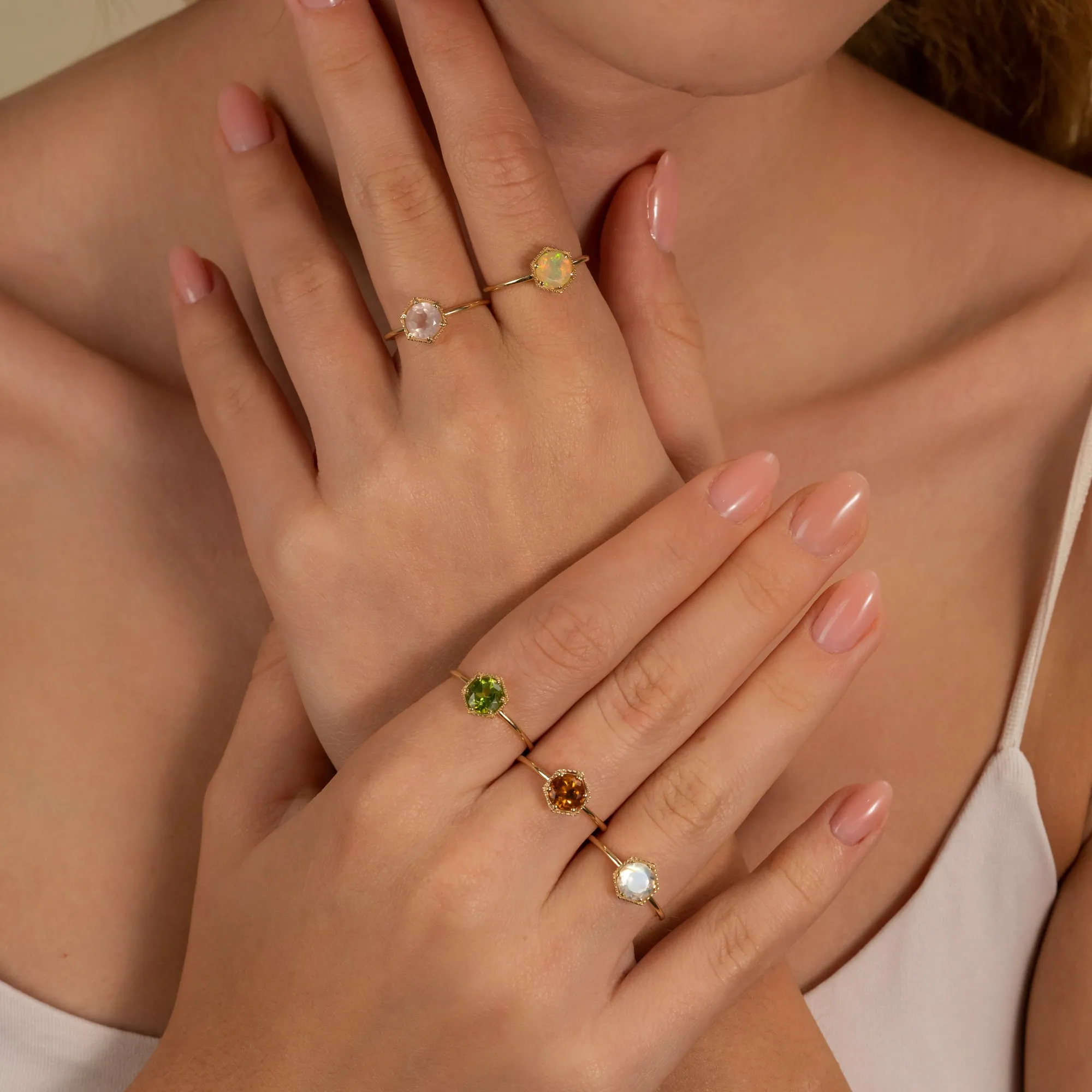 Hexagon Citrine Ring, Anaya SARAHELISE