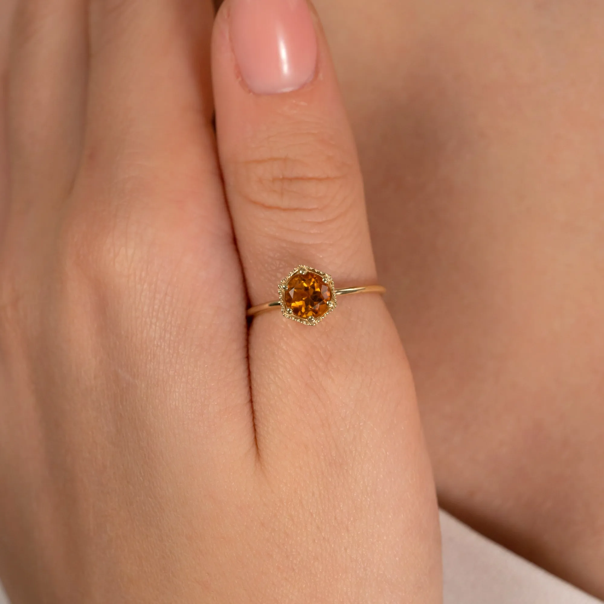 Hexagon Citrine Ring, Anaya SARAHELISE