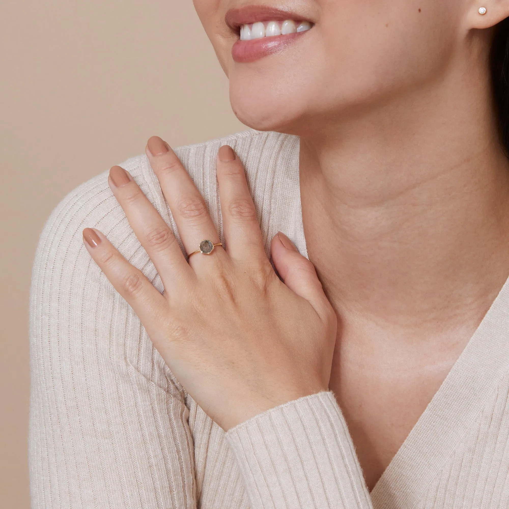 Hexagon Labradorite Ring, Anaya SARAHELISE