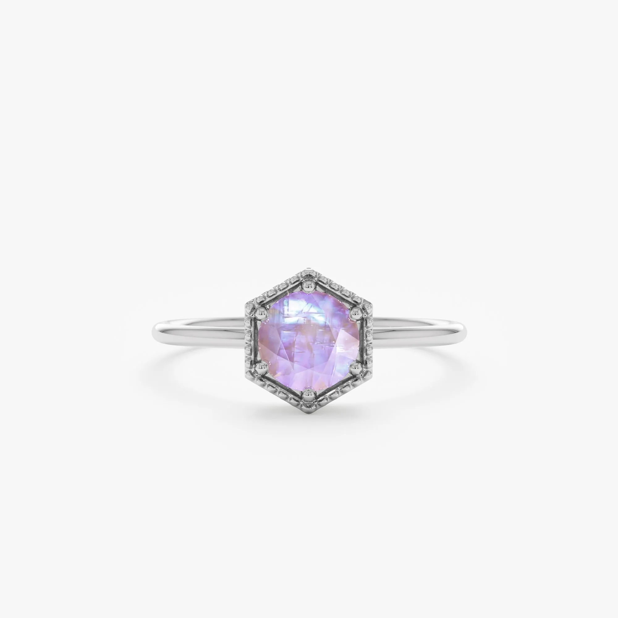 Hexagon Moonstone Ring, Anaya SARAHELISE