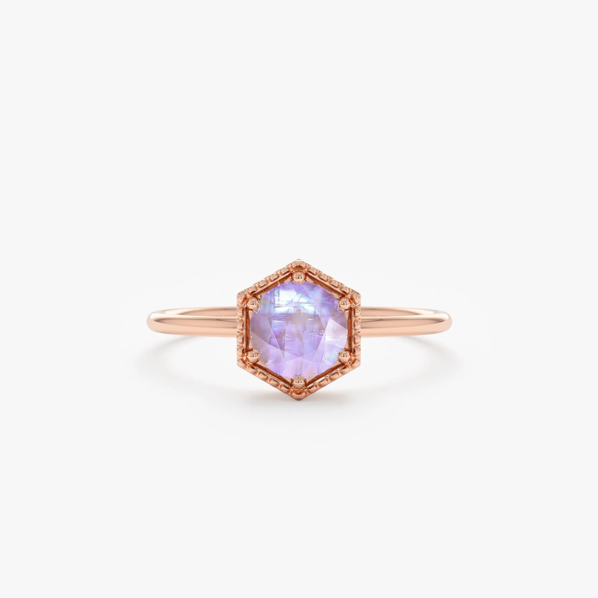 Hexagon Moonstone Ring, Anaya SARAHELISE