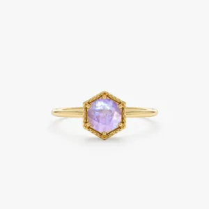 Hexagon Moonstone Ring, Anaya SARAHELISE