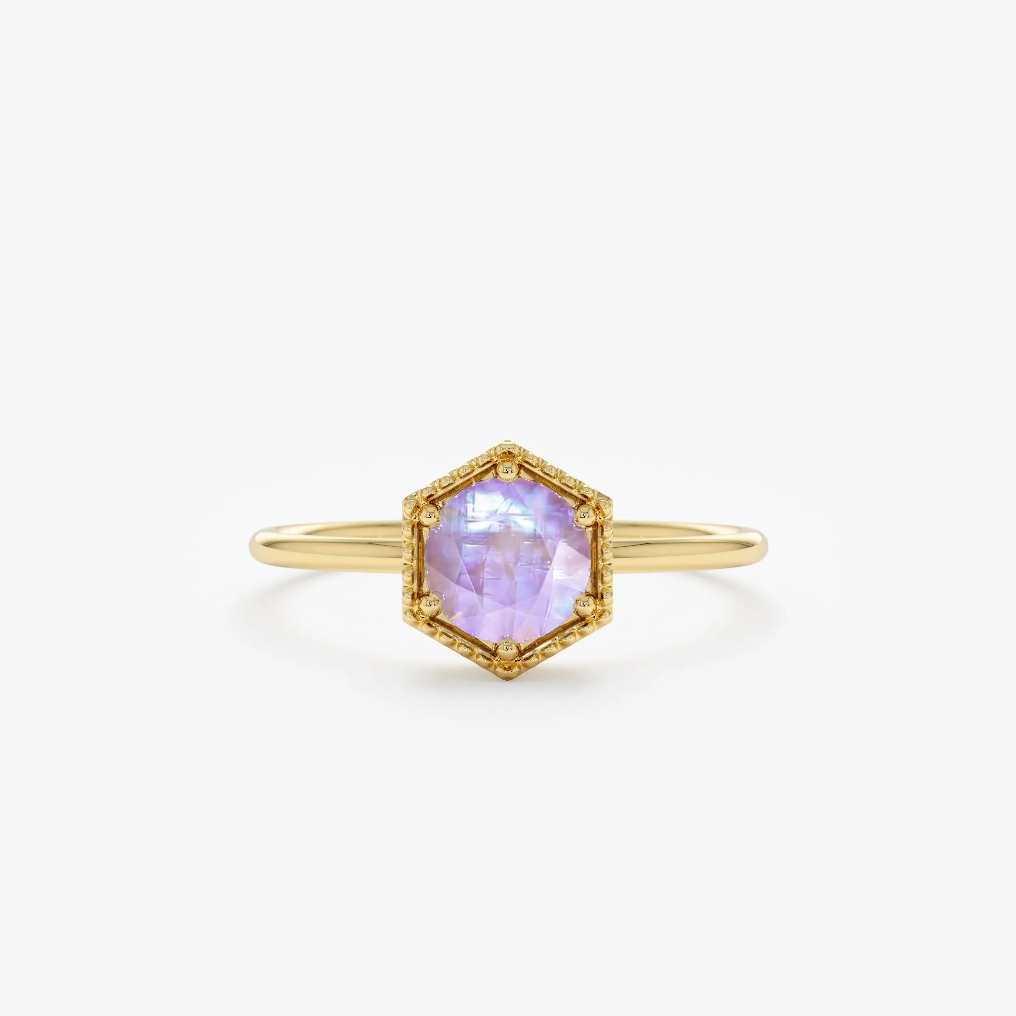 Hexagon Moonstone Ring, Anaya SARAHELISE